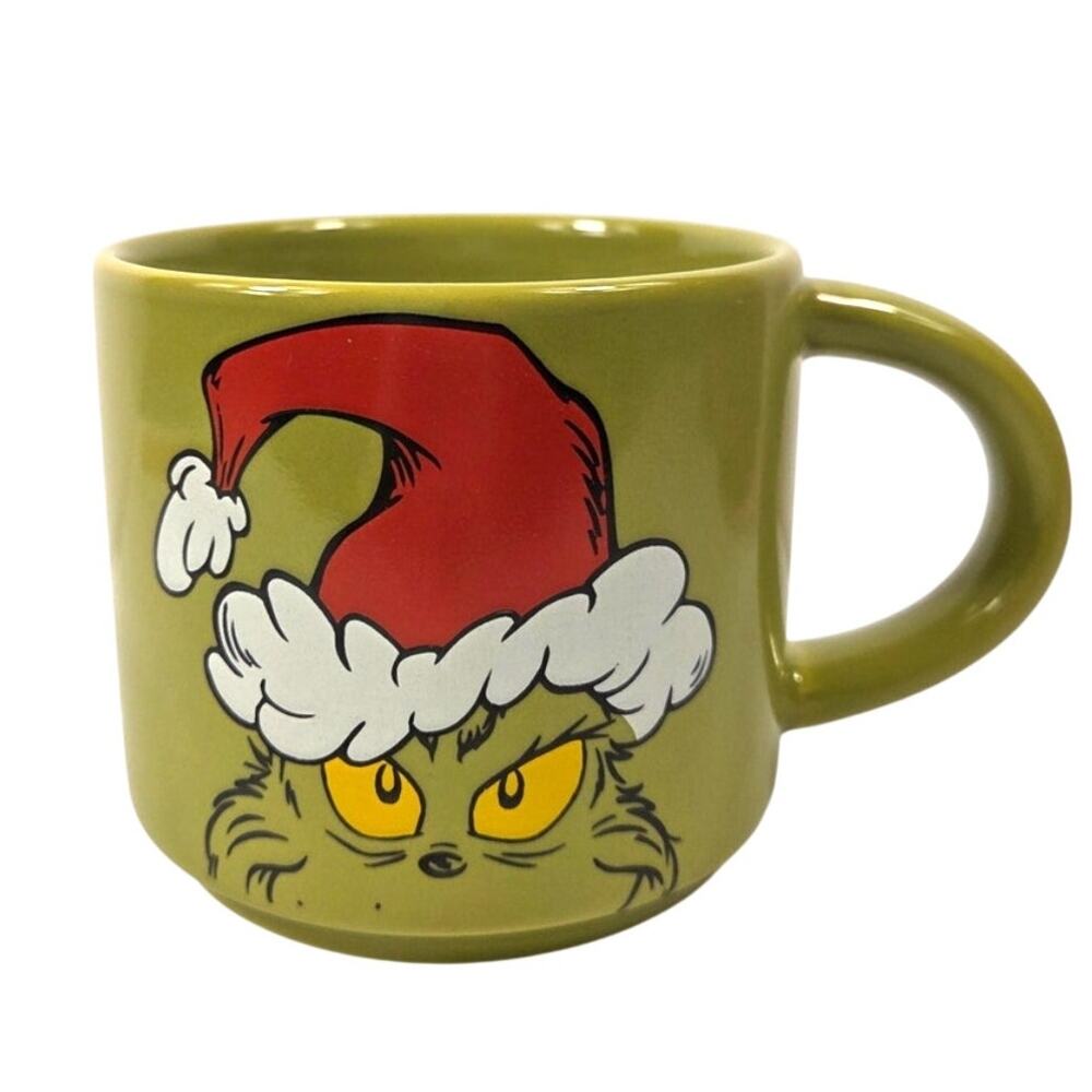 Dr. Seuss The Grinch Christmas Ceramic Coffee Mug Green 16 oz Holiday Cup